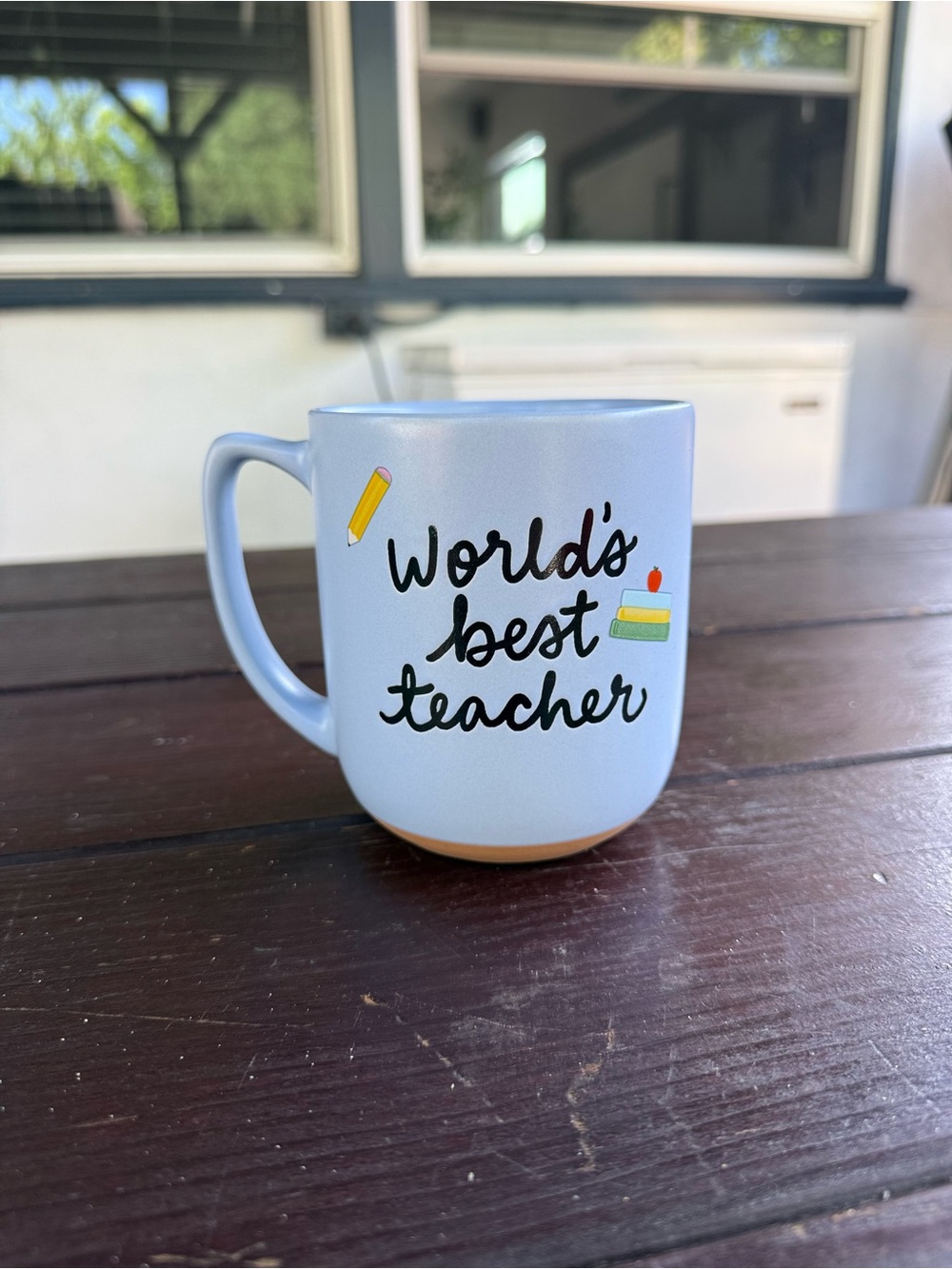 World's Best Teacher Blue Ceramic Coffee Cup Mug